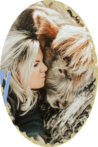 The author kissing Charlsie on the nose